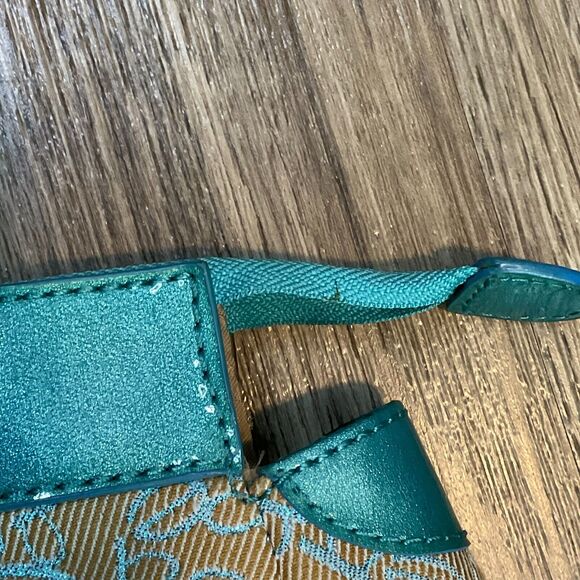 Bebe Purse Bag Handbag Tote Vintage Large Blue Khaki Logo - Picture 16 of 16